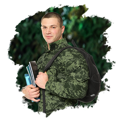 Imagem de um estudante do exercito
